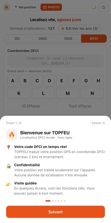 Étape 1 de la visite guidée de TOPFEU