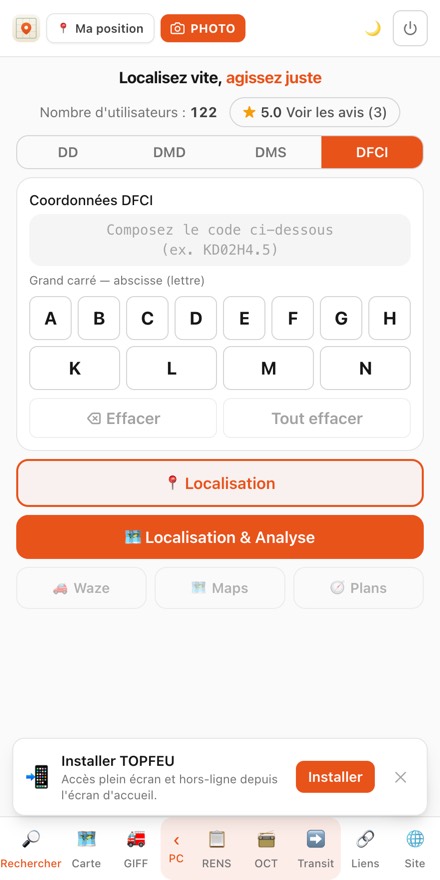 Menu PC déplié dans la navigation de TOPFEU