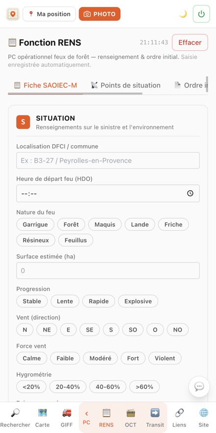 Fonction RENS (fiche SAOIEC-M) dans TOPFEU